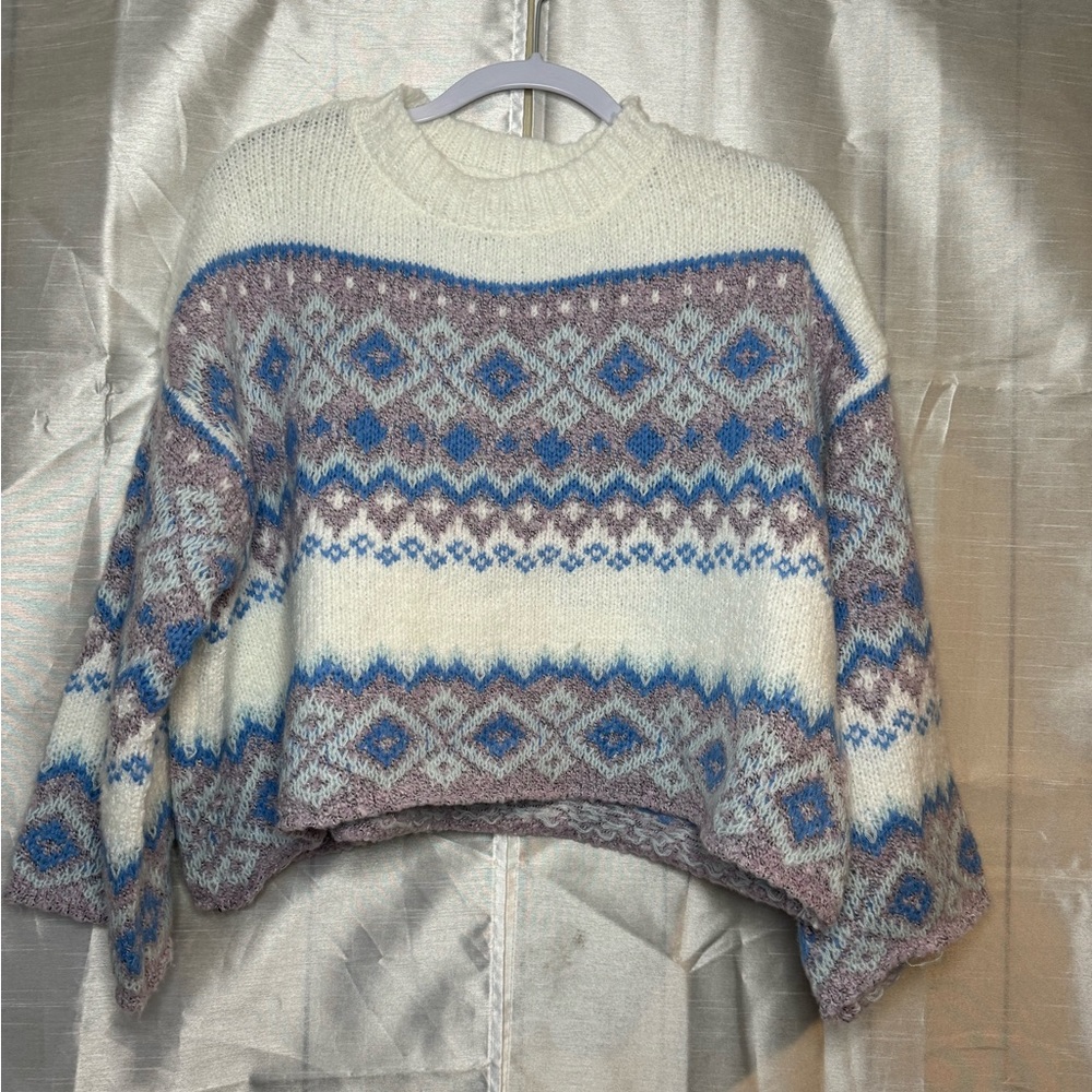Sharlene Wool Blend Bell Sleeve Pullover Sweater
